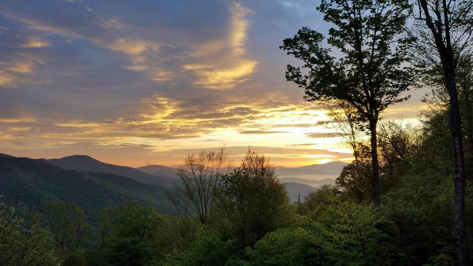 Beautiful mountain views from the deck of the home!