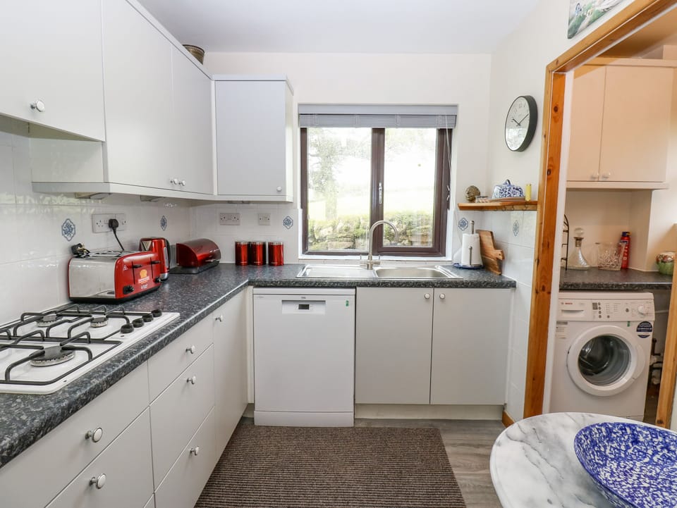 Fridge, dishwasher, electric kettle, toaster