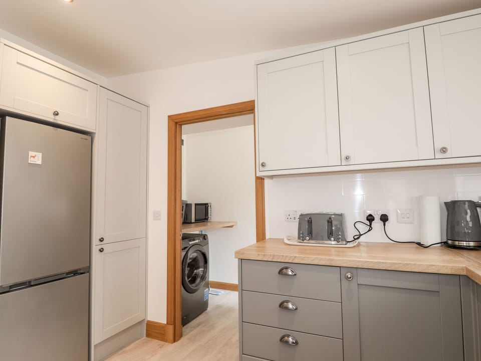 Fridge, dishwasher, electric kettle, toaster