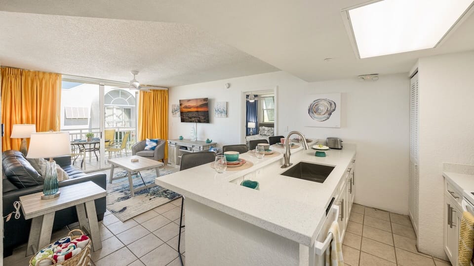 The living area flows out to your private balcony...