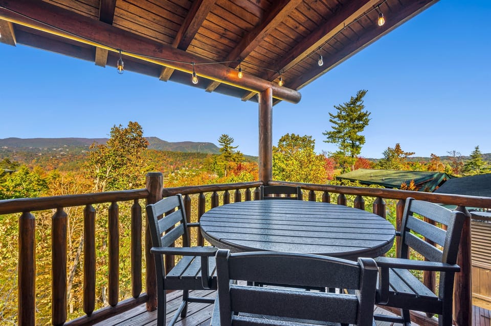 [main deck] Take in your first cup of coffee or tea with a view of Bluff Mountain