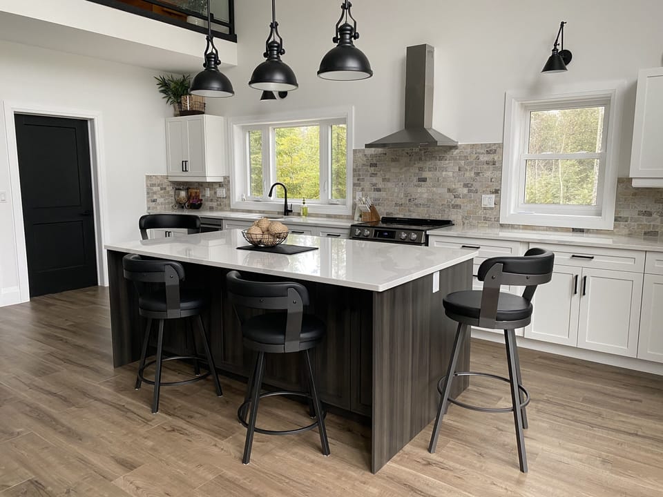 Kitchen island with seating for four