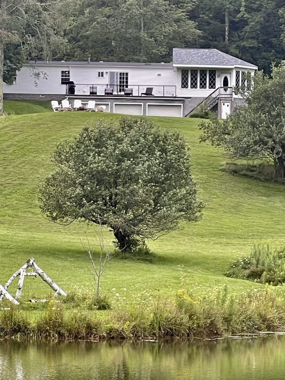 View from back side of property looking up to property.