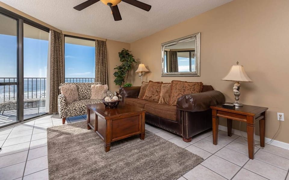 Spacious living area, breathtaking beachfront views.