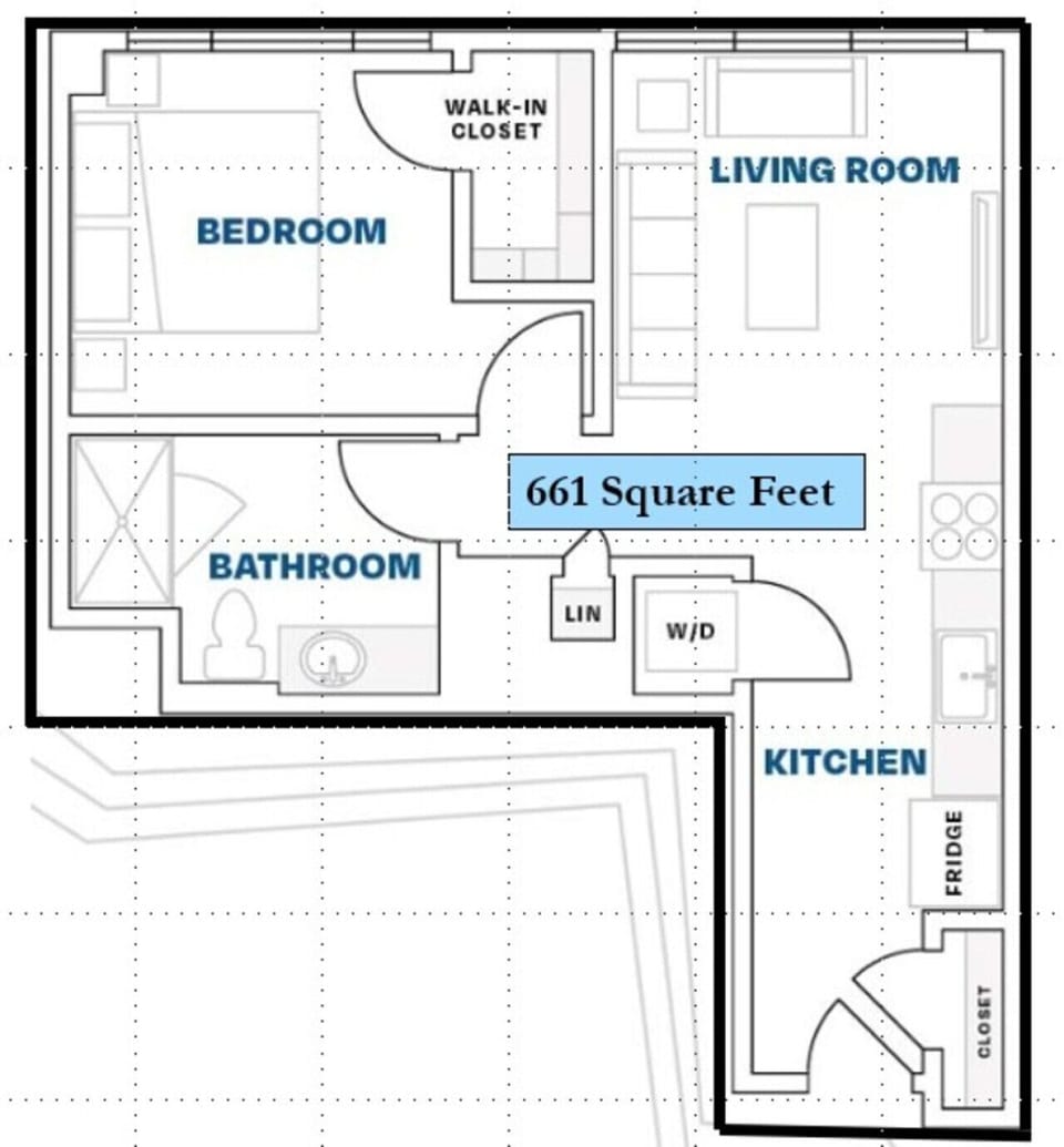 Floor Plan 661 Square Feet