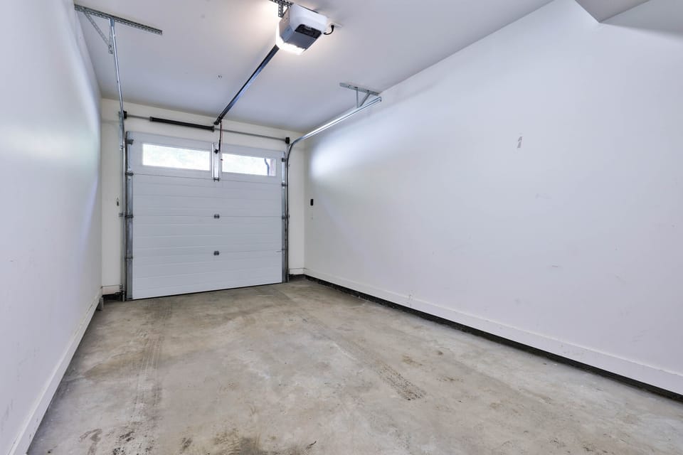 A full sized heated garage. Large enough for one vehicle and all your ski & snowboard equipment.