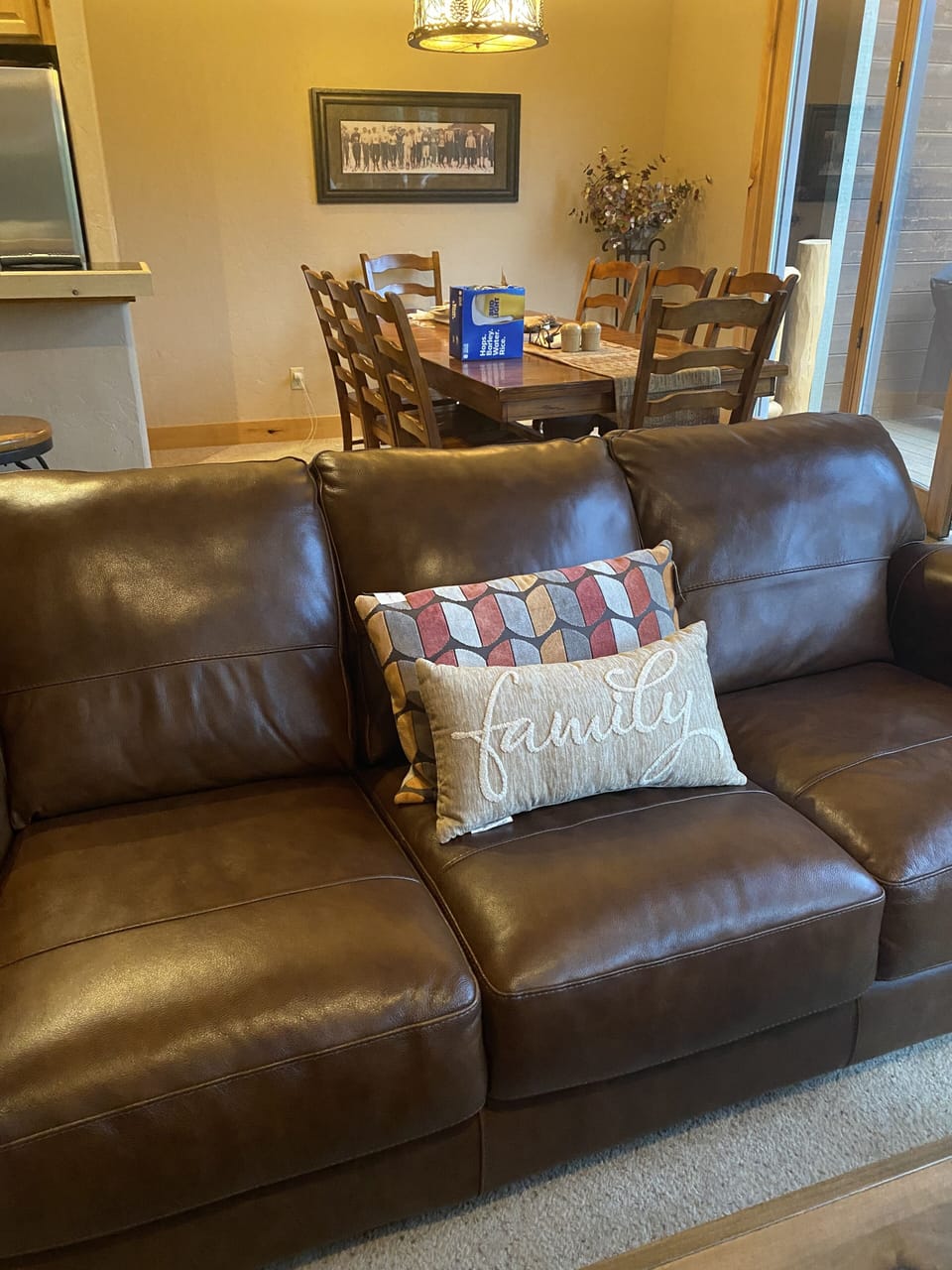 New leather couch - SUPER comfortable.