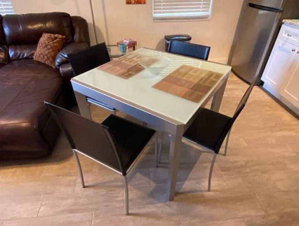 Glass Dining Table, seats 4