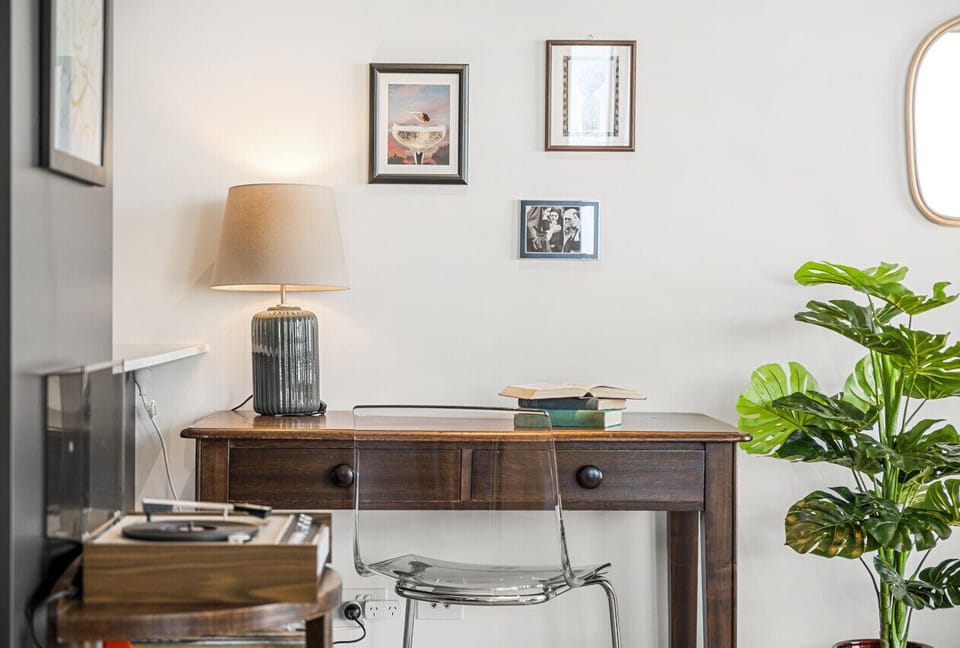 A great desk set up if you need to get some work done from the comfort of your home