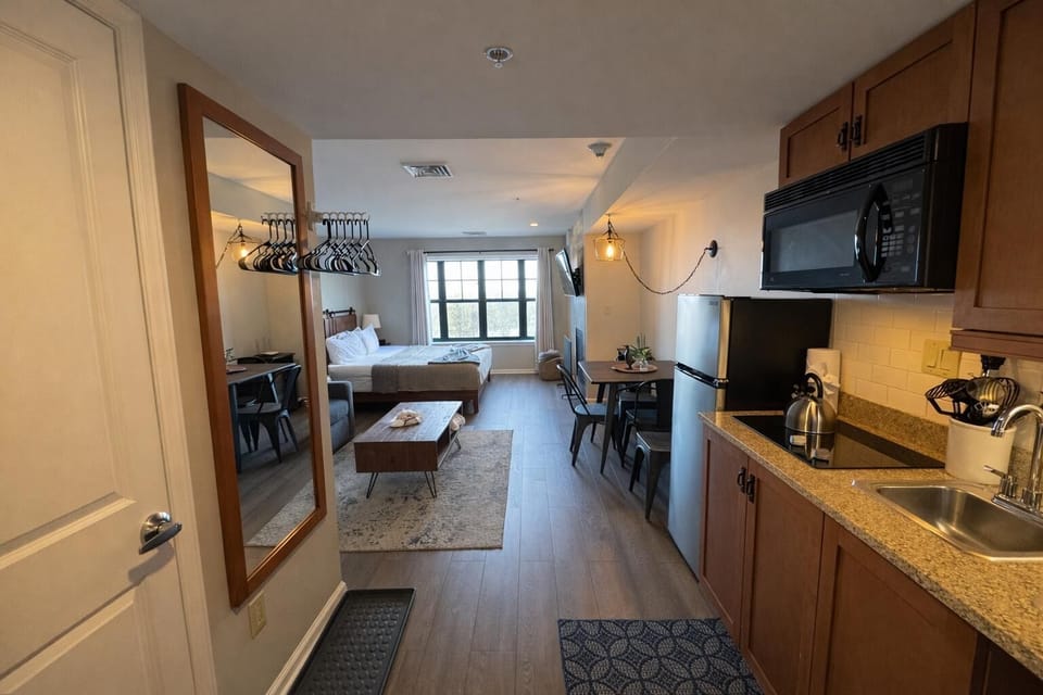Bright, open living space studio