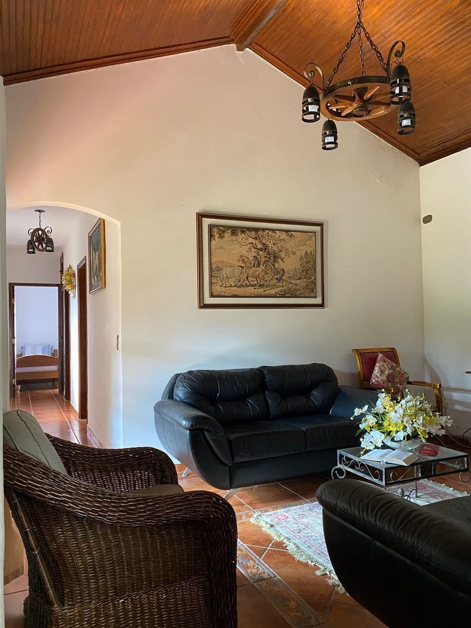 Exclusive Cottage, Multiple Beds, Lanai, Lake View | Living room | 42-inch flat-screen TV with satellite channels, fireplace