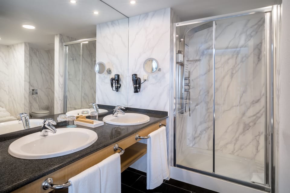Suite | Bathroom | Eco-friendly toiletries, hair dryer, bidet, towels