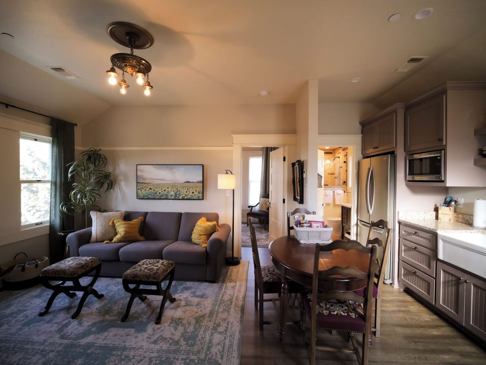 A spacious area with comfortable seating and natural light.