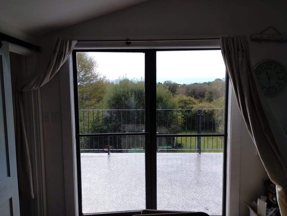 view out to deck and beyond very private 