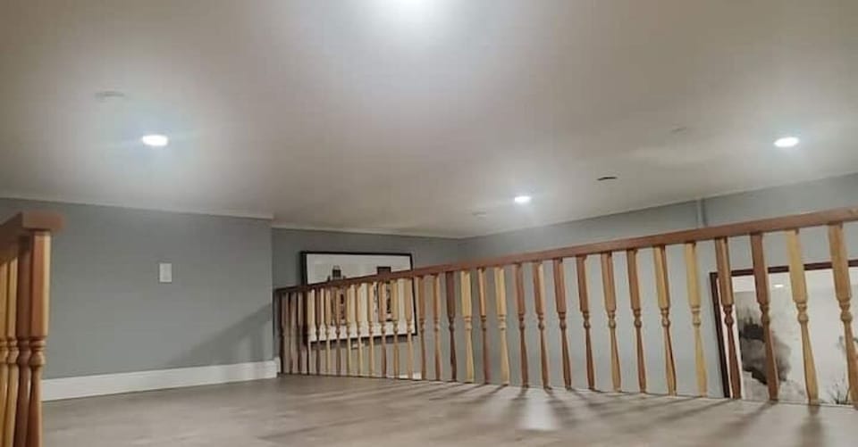 This is the upstairs Loft Area. There is not enough clearance to stand up there!