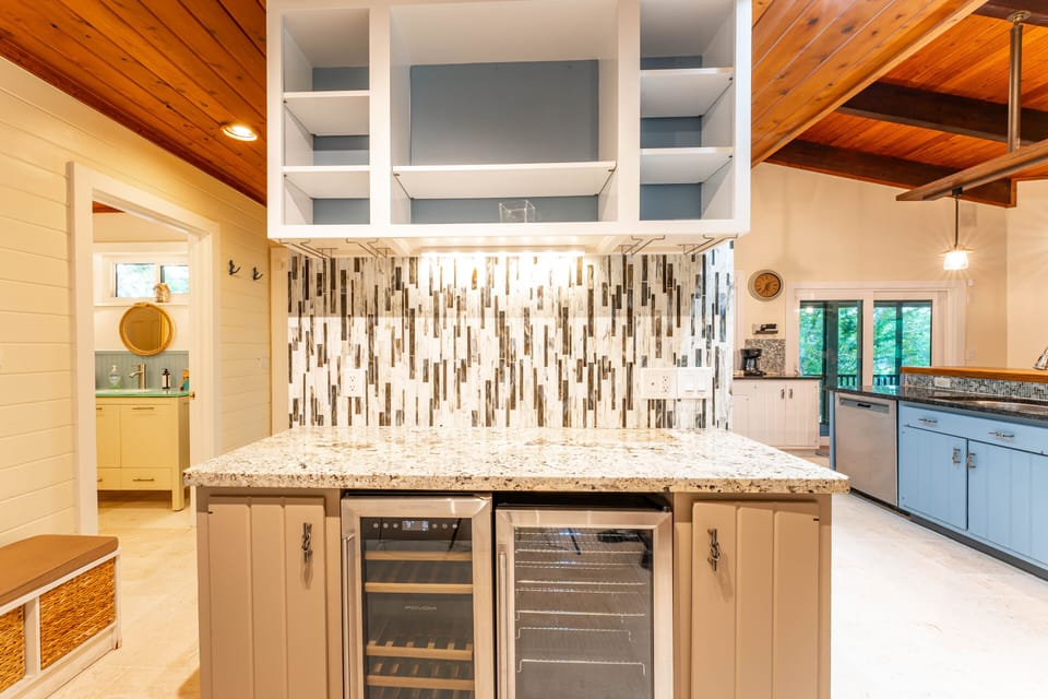 A perspective from the mini fridges in the kitchen, perfect for bottle storage.