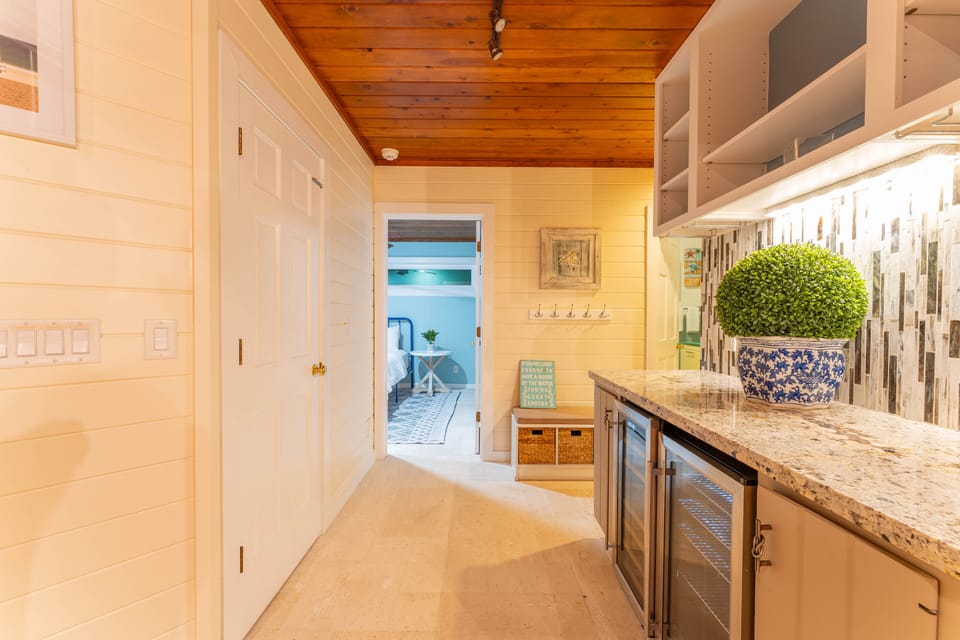 Entrance to the beautiful bedroom with washer & dryer