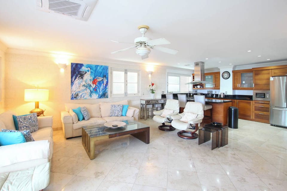 Enjoy the central AC or cooling ceiling fans