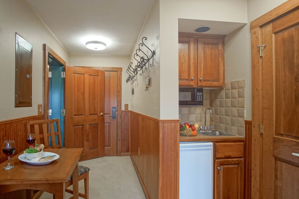 There is a wet bar in this bedroom.