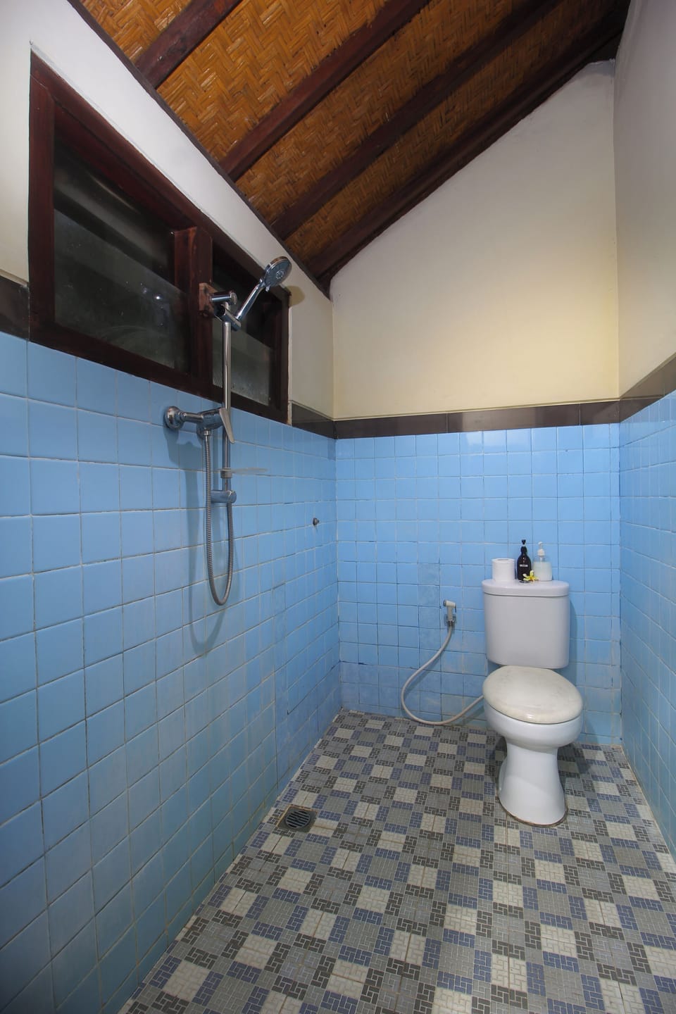 Shower, rainfall showerhead, free toiletries, bidet