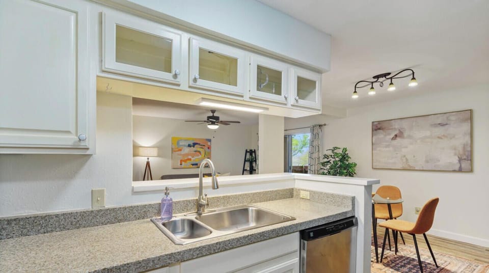 Fully equipped kitchen with all the essentials plus dishwasher and pantry