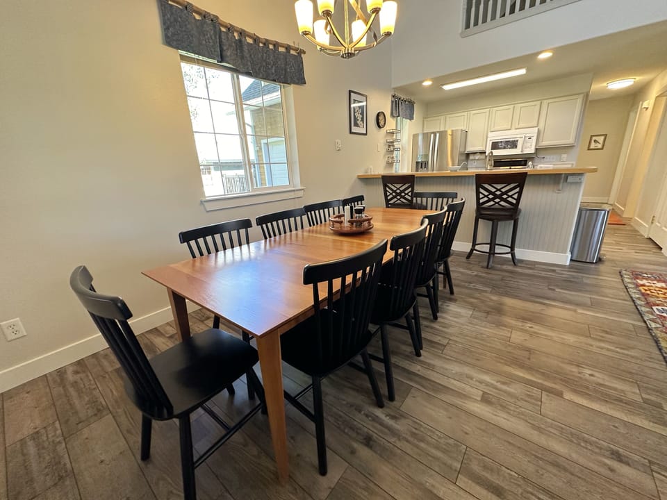 Gather around the dining table for food, conversation, and fun!