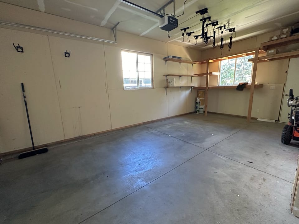 The garage keeps your vehicle free from the elements, and is the perfect place to store any gear.