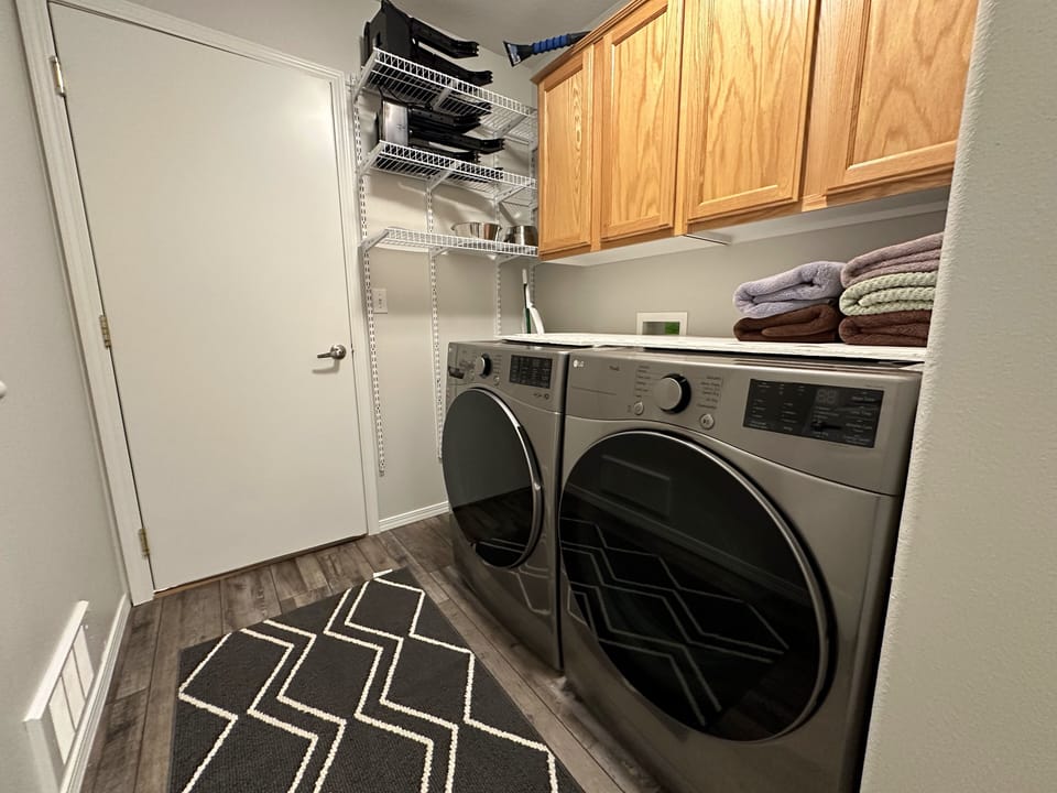 In case your day of skiing or hiking has your clothes in need of cleaning, we have a washer and dryer on-site, and we even provide detergent!