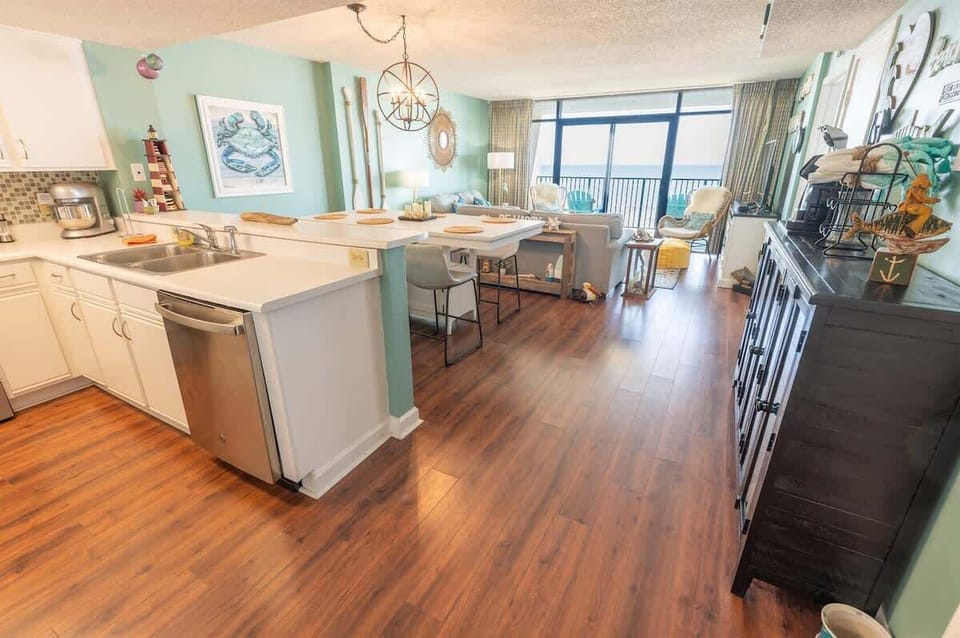 Large Kitchen and Living Area with Views of the Ocean