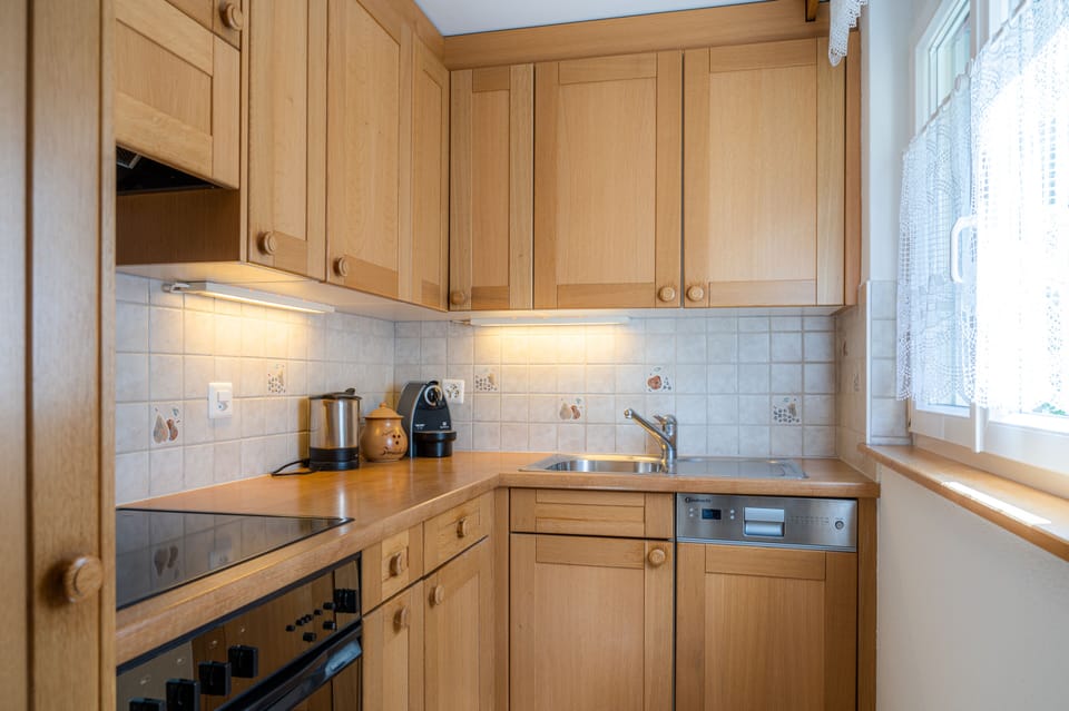 Panoramic apartment plus 150 CHF cleaning fee on top of the rate | Private kitchen | Fridge, oven, stovetop, dishwasher