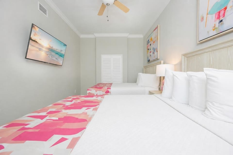 Drift into comfort in this queen guest suite while enjoying the artwork that brightens your restful space