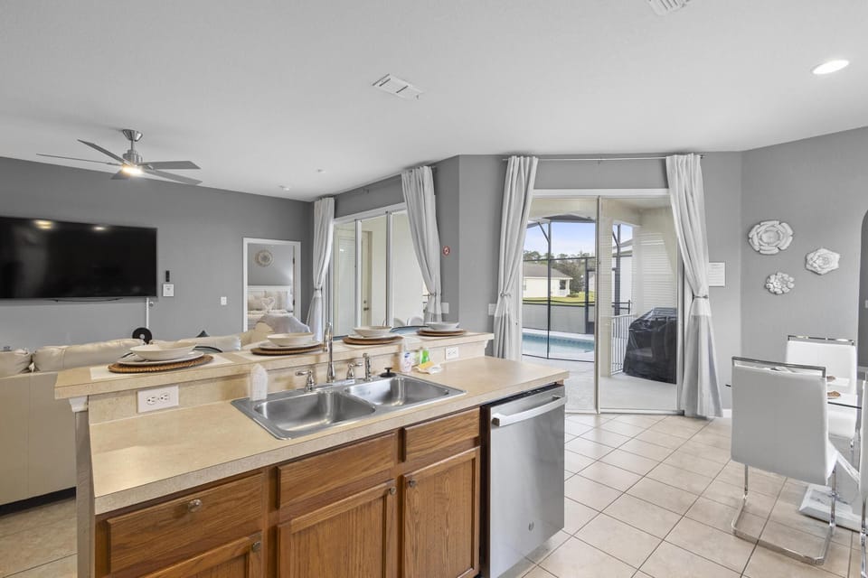 Sleek and fully-equipped, our kitchen is a culinary haven for creating and sharing meals.