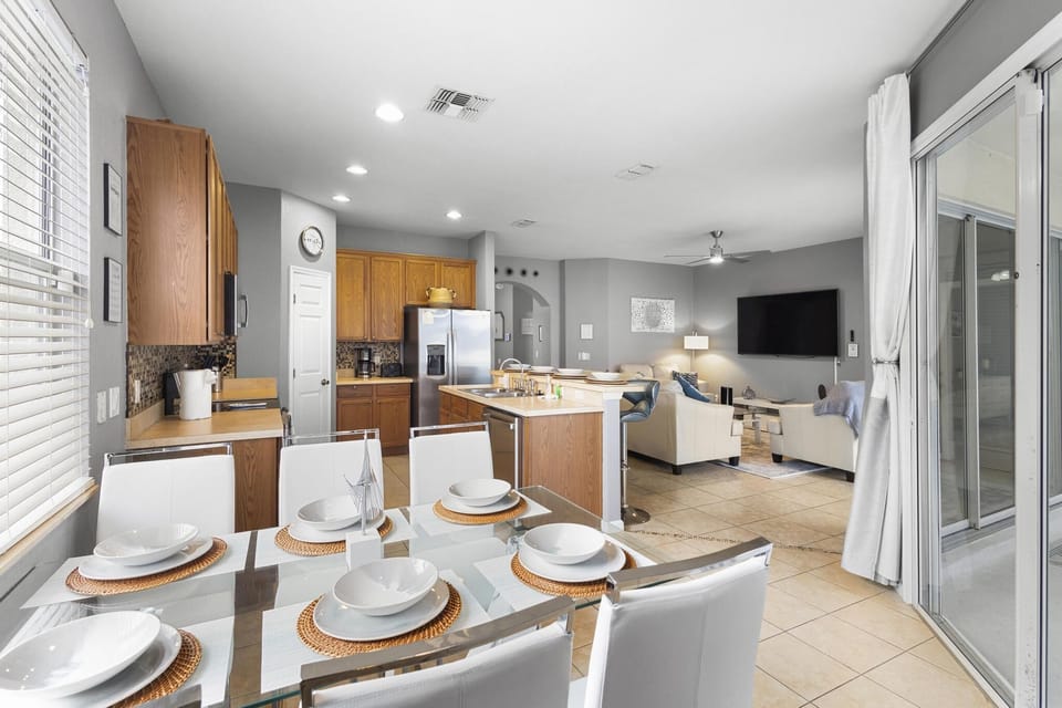 Embrace tranquility in our open-concept living room, where comfort meets contemporary elegance.