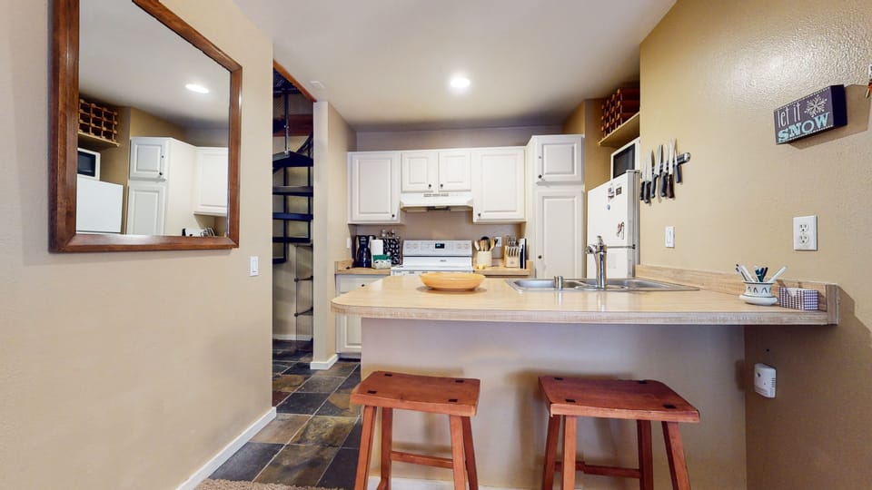 Indoors, Furniture, Kitchen, Sink, Refrigerator