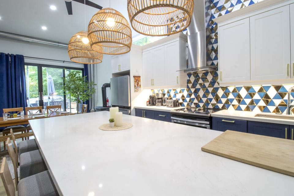 large kitchen and island