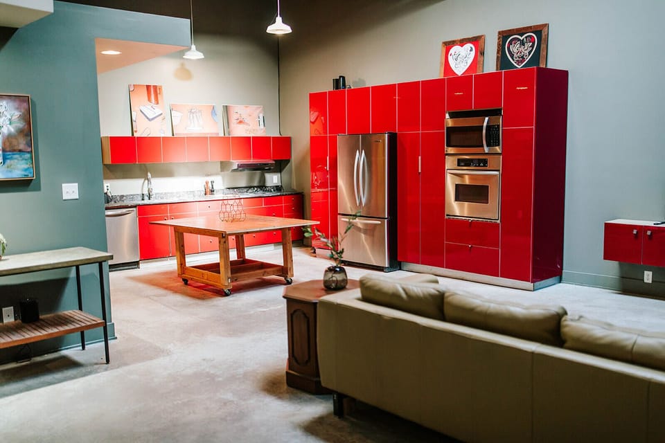 The well designed kitchen is perfect for any aspiring chef. WIth loads of storage it is efficient as it fun! 