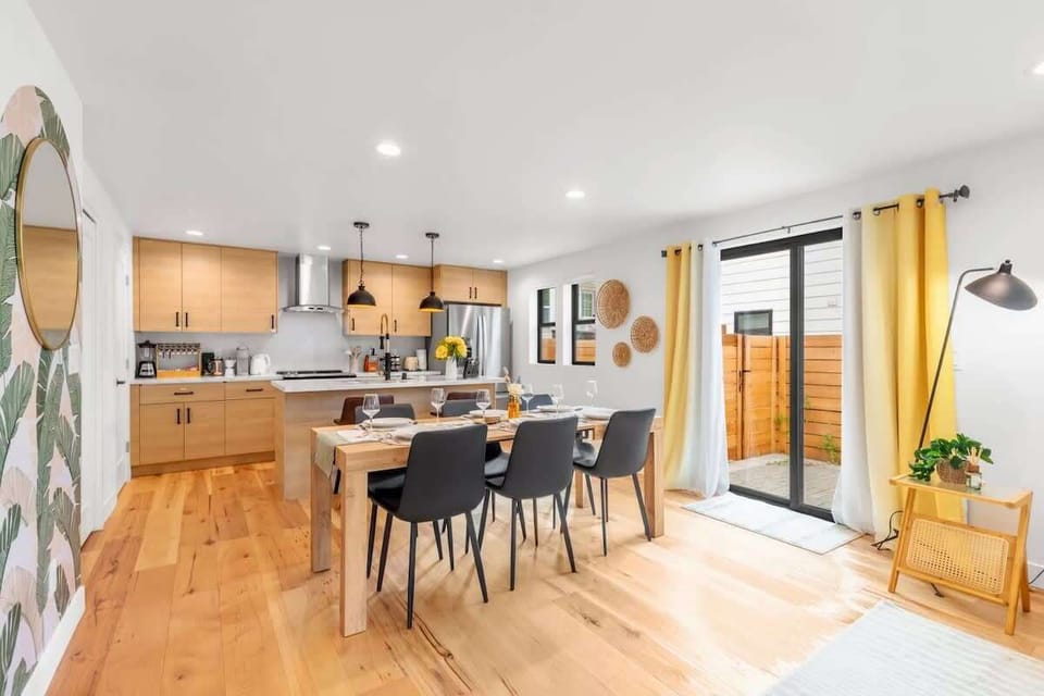 Dinning area with a big patio window
