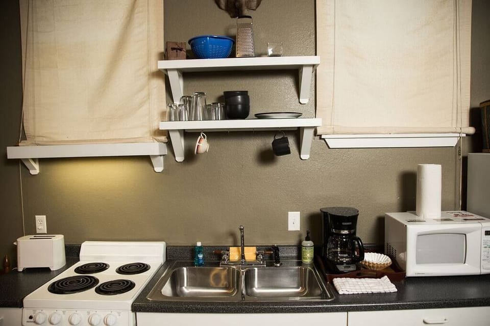 We provide all of the coffee essentials you need including: coffee, creamer, and sugar.