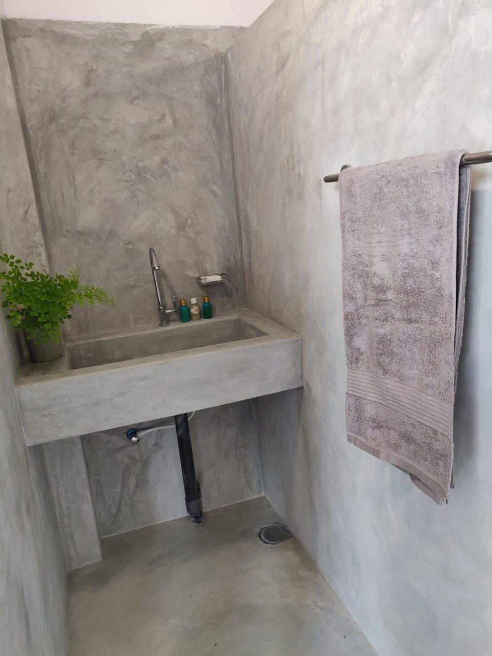 Shower, towels, toilet paper