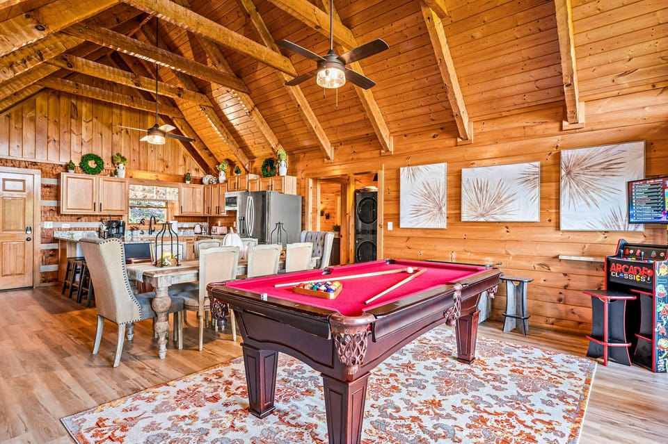 Pool table area, and arcade with over 5000 games.
