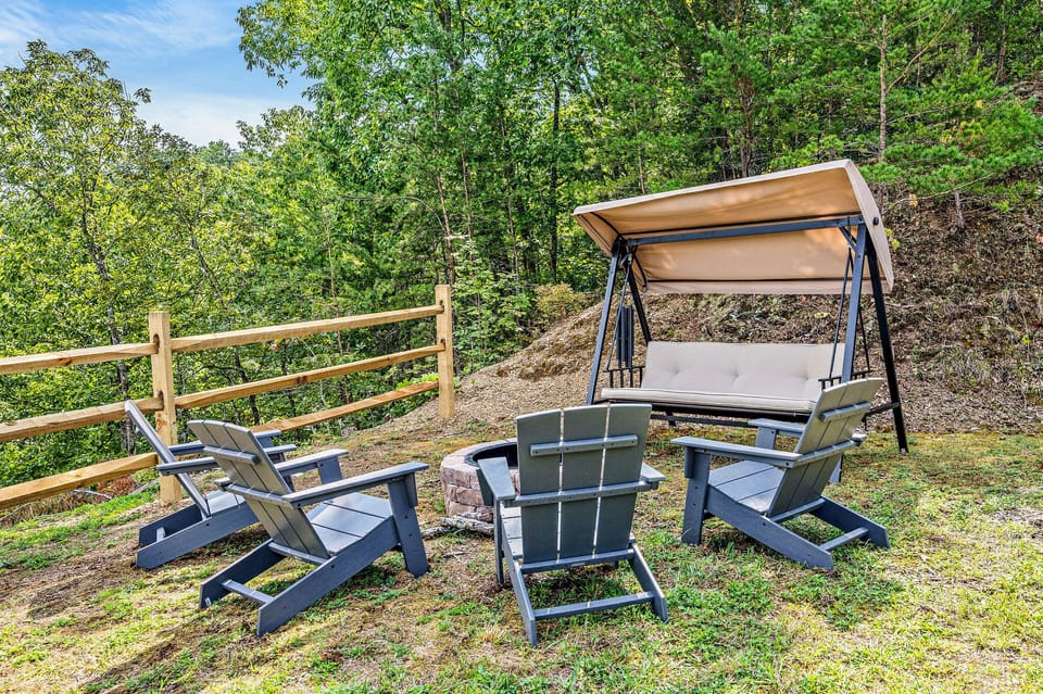 Enjoy a fire or roast s'mores in the backyard
