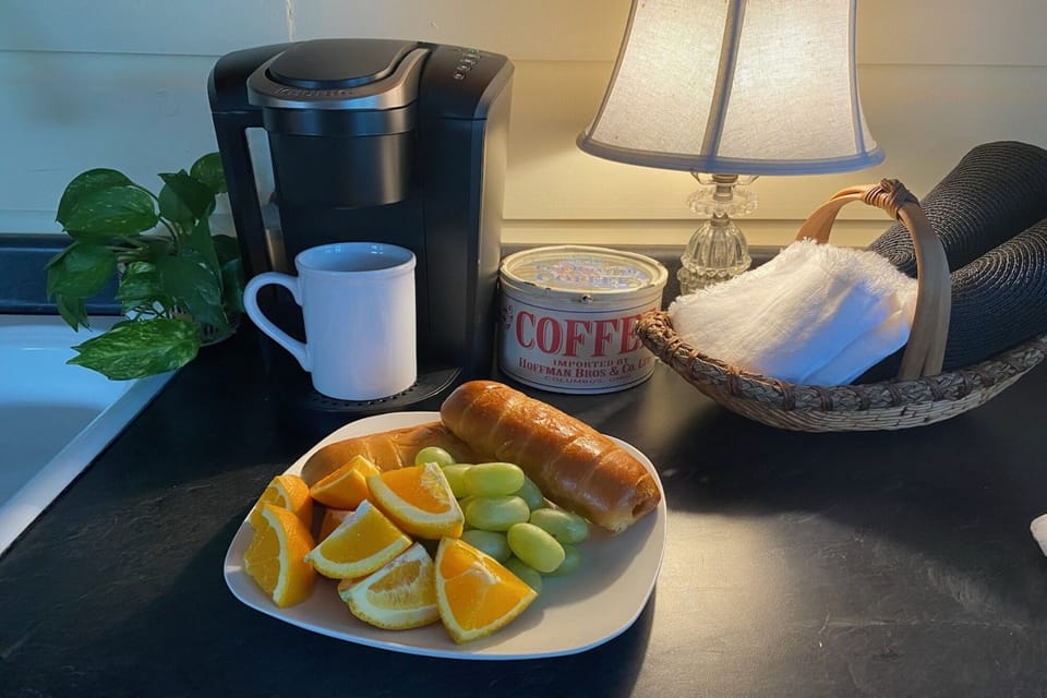Keurig coffeemaker with coffee & tea supplies