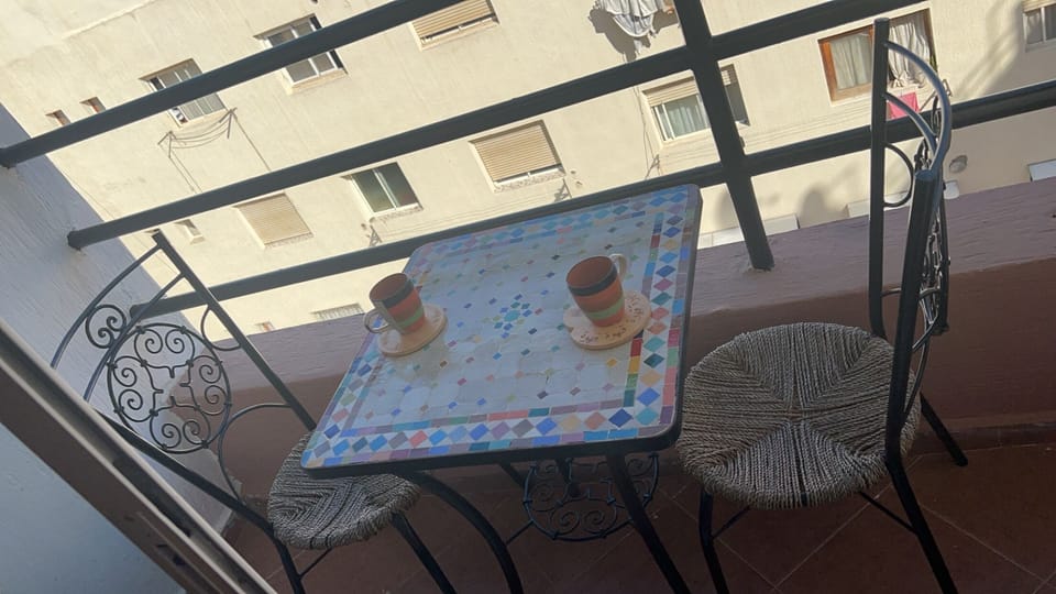 coffee table in the bedroom balcony 
