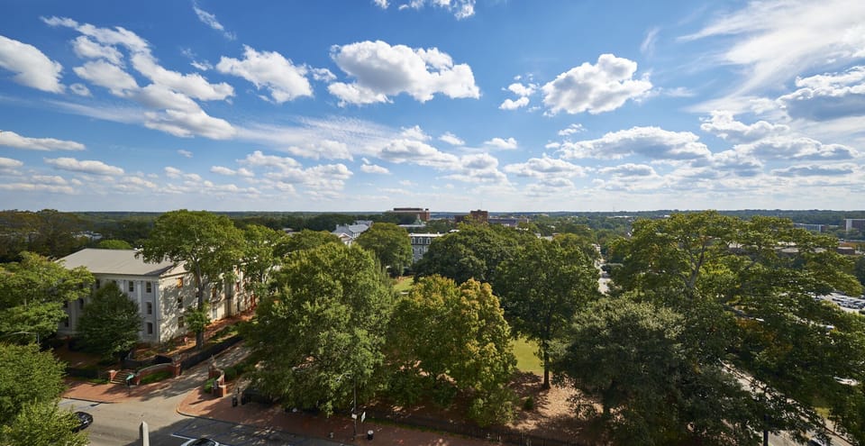 Enjoy a beautiful view of North Campus and Sanford Stadium.