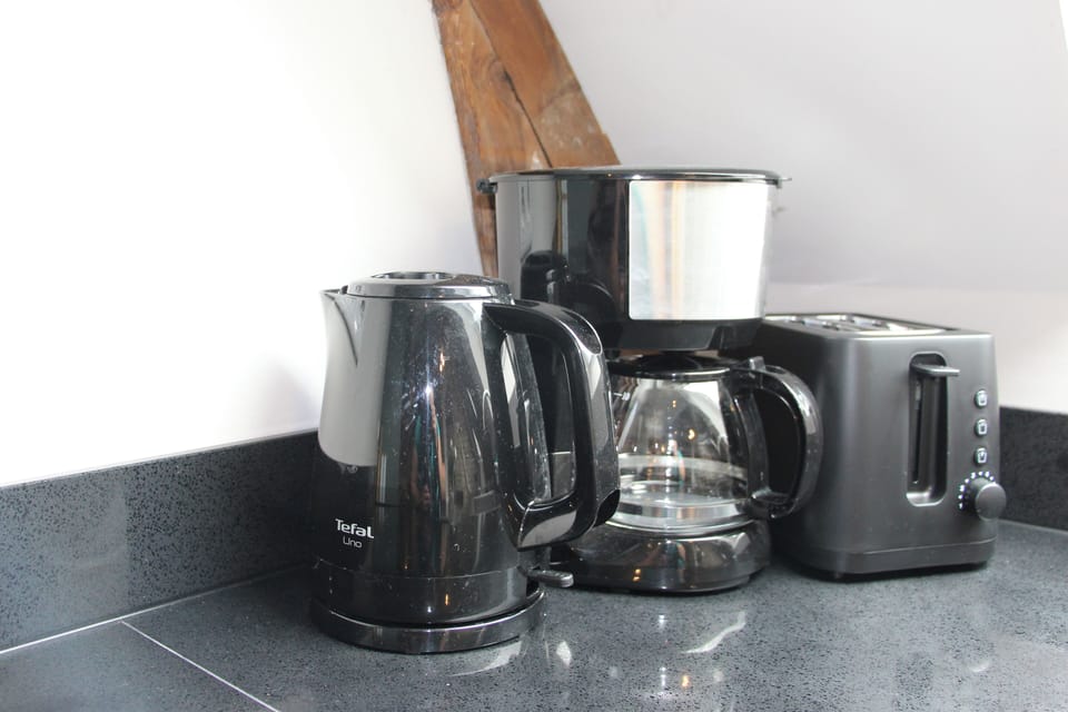 coffee maker, water cooker, toaster