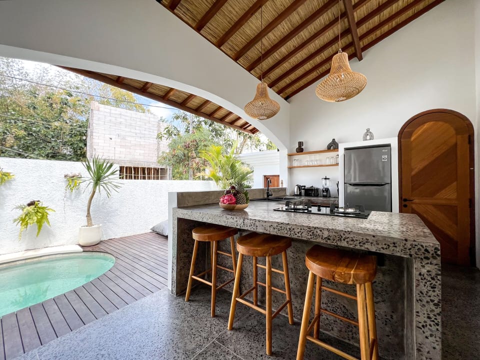 Villa, 2 Bedrooms | Private kitchen | Fridge, microwave, stovetop, coffee/tea maker
