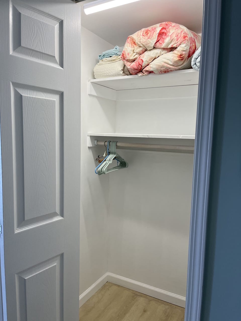 Storage closet in bedroom.