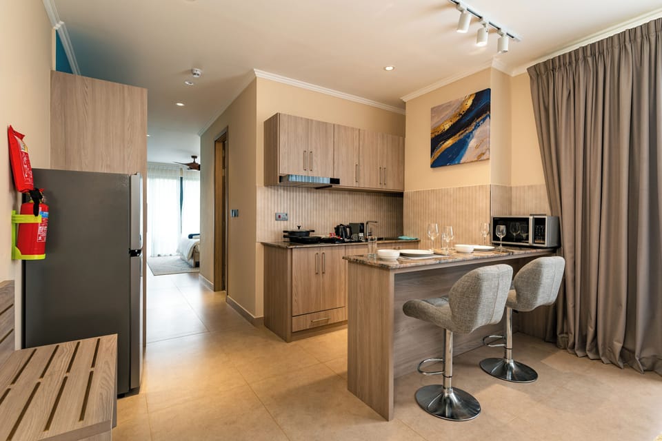 Double room with Balcony | Private kitchenette | Full-size fridge, microwave, electric kettle, cookware/dishes/utensils