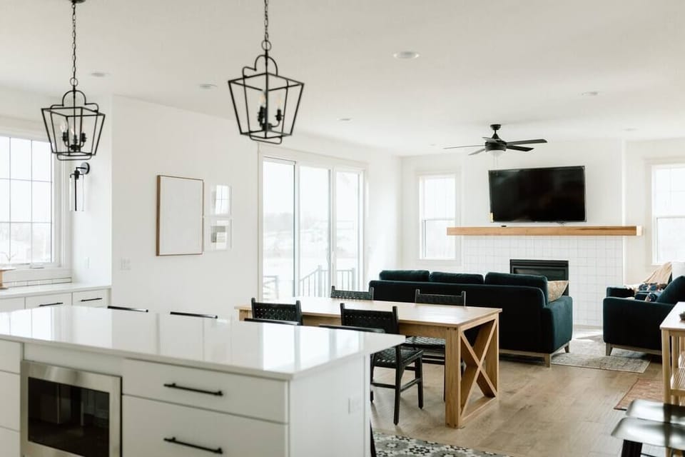 Dining area with locally made kitchen table