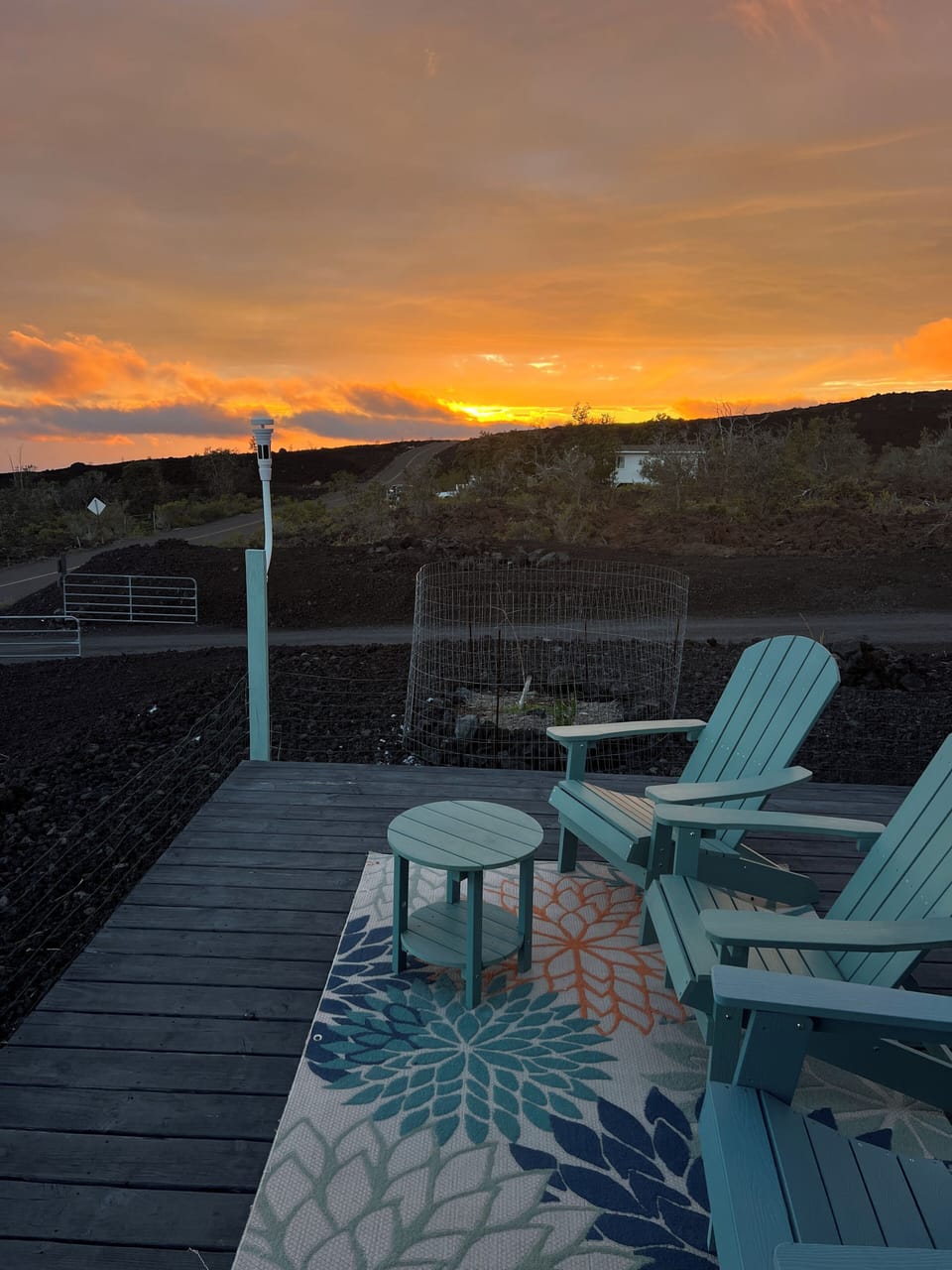 sunset from lanai view